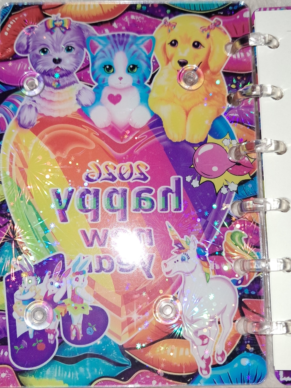 New! Lisa Frank A7 Shaker Notebook - Picture 2 of 4